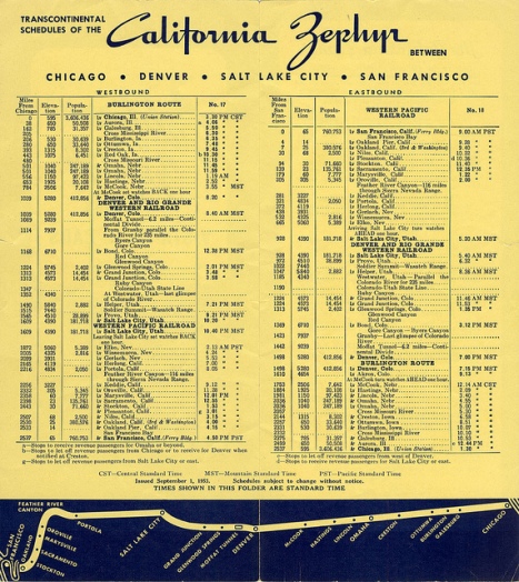 A California Zephyr Timetable